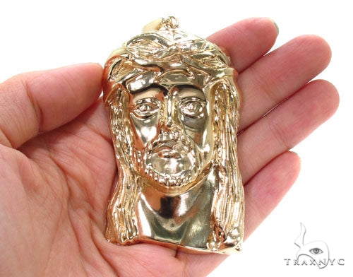 Solid 10K Gold Jesus Pendant | TraxNYC