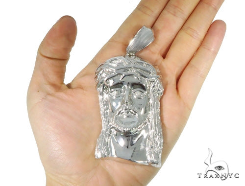 Solid 14K Gold Jesus Pendant 45405 - Image 7