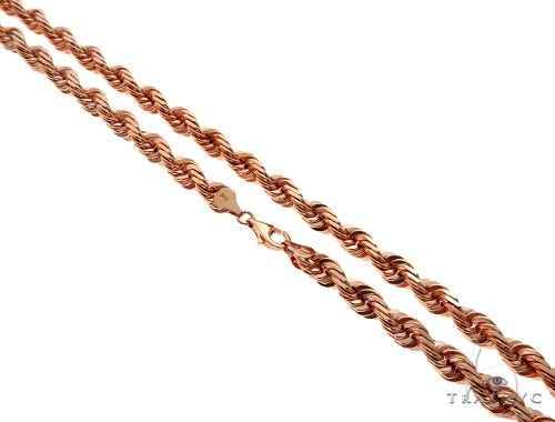 Solid 14K Rose Gold Rope Link Chain 30 Inches 7mm   64582 - Image 1