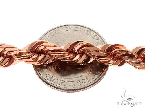 Solid 14K Rose Gold Rope Link Chain 30 Inches 7mm   64582 - Image 3