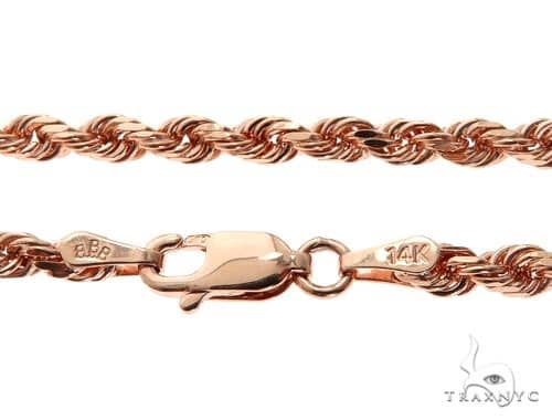 Solid 14K Rose Gold Rope Link Chain 22 Inches 3mm   66230 - Image 5