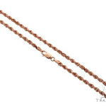 Solid 14K Rose Gold Rope Link Chain 24 Inches 3.5mm   66229 - Image 1