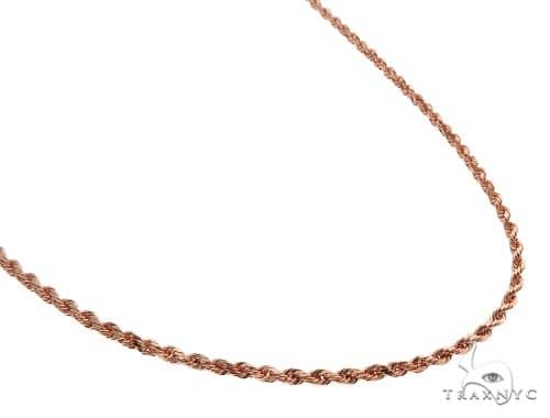 Solid 14K rose gold rope link chain, 24 inches, 3.5mm thickness, men's jewelry