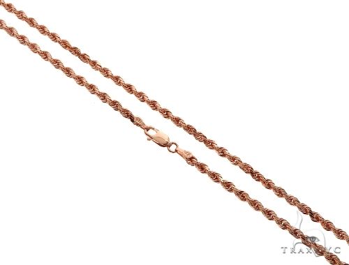 Solid 14K Rose Gold Rope Link Chain 24 Inches 3mm   64595 - Image 1