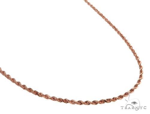 Solid 14K Rose Gold Rope Link Chain 24 Inches 3mm   64595 - Image 2