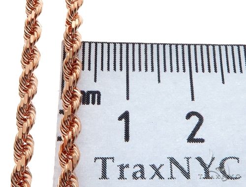 Solid 14K Rose Gold Rope Link Chain 24 Inches 3mm   64595 - Image 6