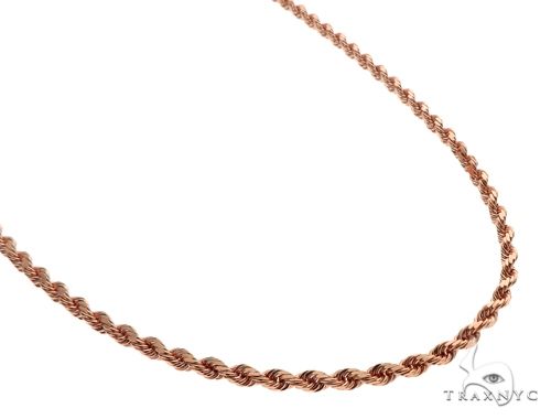 Solid 14K Rose Gold Rope Link Chain 24 Inches 4mm   64591 - Image 2