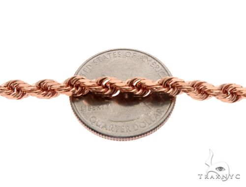Solid 14K Rose Gold Rope Link Chain 24 Inches 4mm   64591 - Image 3