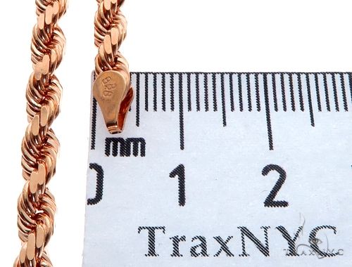 Solid 14K Rose Gold Rope Link Chain 24 Inches 4mm   64591 - Image 6