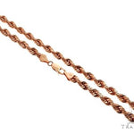 Solid 14K Rose Gold Rope Link Chain 24 Inches 6mm   64587 - Image 1