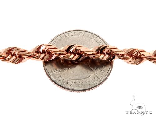 Solid 14K Rose Gold Rope Link Chain 24 Inches 6mm   64587 - Image 3