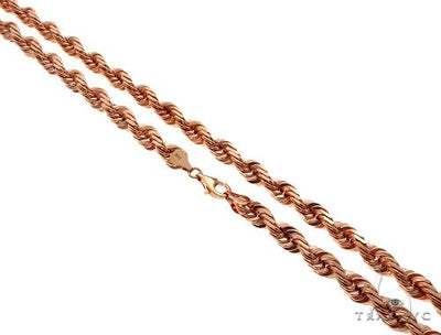14K Rose Gold Solid Rope Chain 7mm