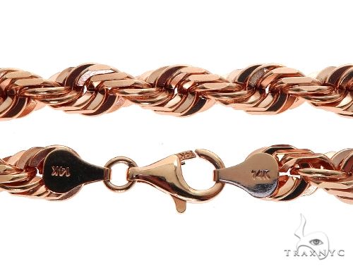 Solid 14K Rose Gold Rope Link Chain 26 Inches 7mm   64580 - Image 5