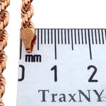 Solid 14K Rose Gold Rope Link Chain 28 Inches 4mm   64593 - Image 6