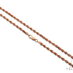 14K Rose Gold Solid Rope Link Chain  3mm 26 Inches  64596 - Image 1