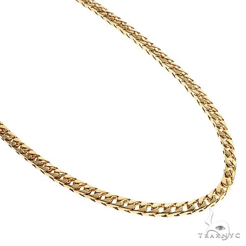 Solid 18K yellow gold Franco link chain with lobster clasp, 5mm thick, 28 inches long