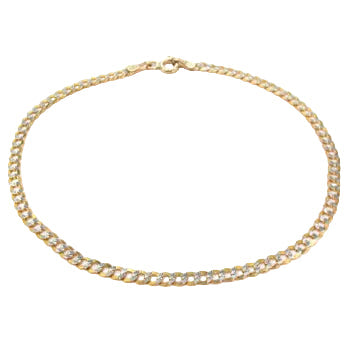 10K Gold Solid Cuban Diamond Cut Bracelet 3mm 8 inches