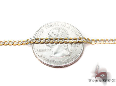 10K Gold Solid Cuban Diamond Cut Bracelet 3mm 8 inches, photo 3 of 6