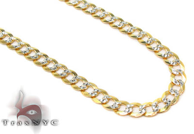 10k Yellow Gold Solid Curb Diamond Cut Chain 26 Inches 3.5mm   33098 - Image 1