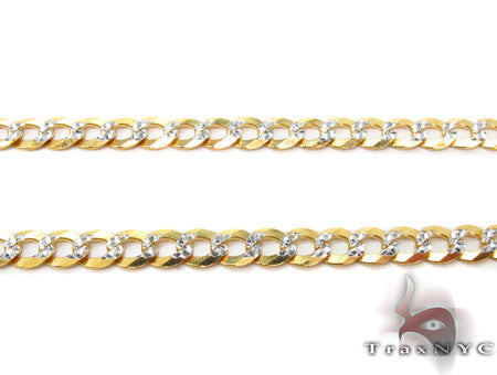 10k Yellow Gold Solid Curb Diamond Cut Chain 26 Inches 3.5mm   33098 - Image 2