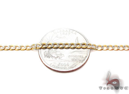 10k Yellow Gold Solid Curb Diamond Cut Chain 26 Inches 3.5mm   33098, photo 3 of 6
