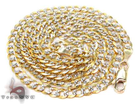 10k Yellow Gold Solid Curb Diamond Cut Chain 26 Inches 3.5mm   33098, photo 5 of 6