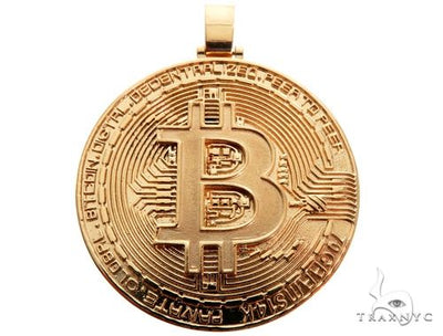 Solid Gold Custom Made Bitcoin Pendant Crypto Cryptocurrency Blockchain 64513 - Image 1