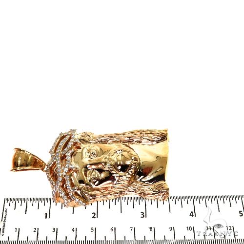 Solid Jesus Pendant With Diamond Crown 67589 - Image 6