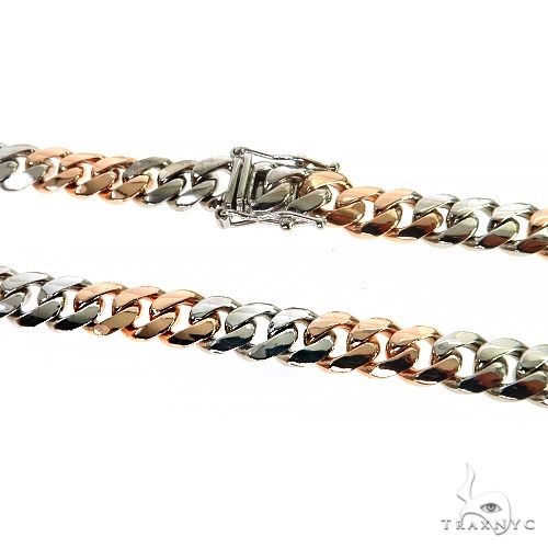 Solid Miami Cuban Chain 10K Two Tone 22 Inches 8.1mm   68012 - Image 2