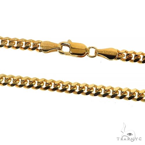 Solid Miami Cuban Link Chain 10K Yellow Gold 20 Inches 3.5mm 67103