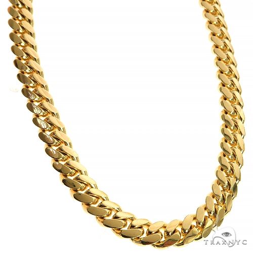 Solid Miami Cuban Link Chain 14K Yellow Gold 26 Inches 8.25mm   66535 - Image 1