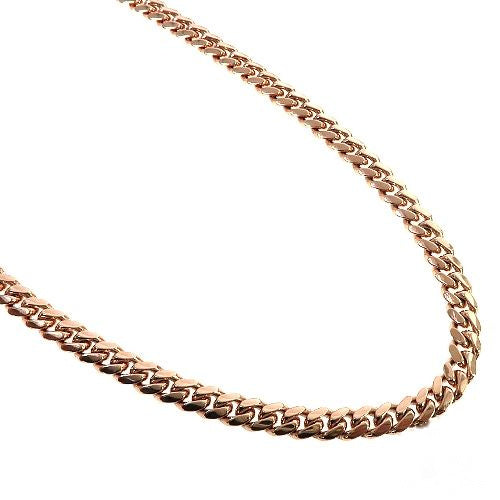14K Rose Gold Solid Miami Cuban Link  Chain 24 Inches 6mm 67155