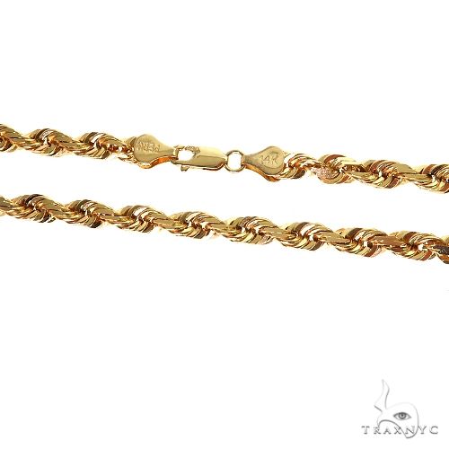 Solid Rope Link Chain 14K Yellow Gold 26 Inches 5.7mm 66181 | TraxNYC