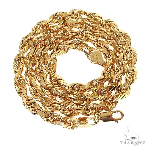 Solid Rope Link Chain 14K Yellow Gold 28 Inches 5.7mm   66182 - Image 3