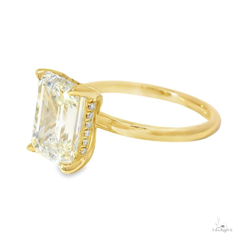 Solitaire Emerald Diamond Engagement Ring (L) 70116 - Image 3