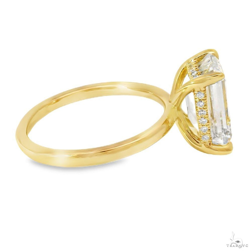 Solitaire Emerald Diamond Engagement Ring (L) 70116 - Image 5