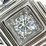 White Gold Mens Solitaire  XL Ring 2585 - Image 3