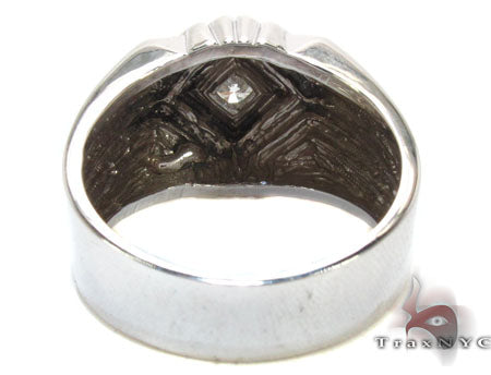 White Gold Mens Solitaire  XL Ring 2585 - Image 6