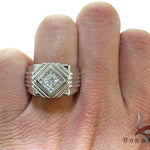 White Gold Mens Solitaire  XL Ring 2585 - Image 7