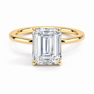 Solitaire Emerald Lab-Grown Diamond Engagement Ring 70114