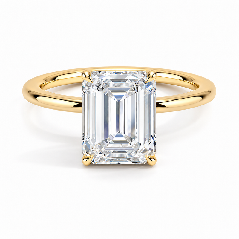 Solitaire Emerald Lab-Grown Diamond Engagement Ring 70114