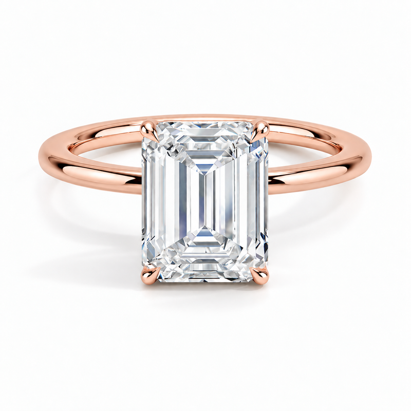 Solitaire Emerald Lab-Grown Diamond Engagement Ring 70114