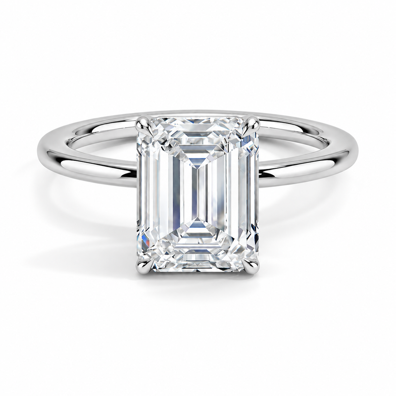 Solitaire Emerald Lab-Grown Diamond Engagement Ring 70114