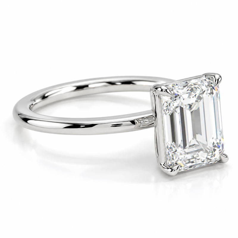 Solitaire Emerald Lab-Grown Diamond Engagement Ring 70114