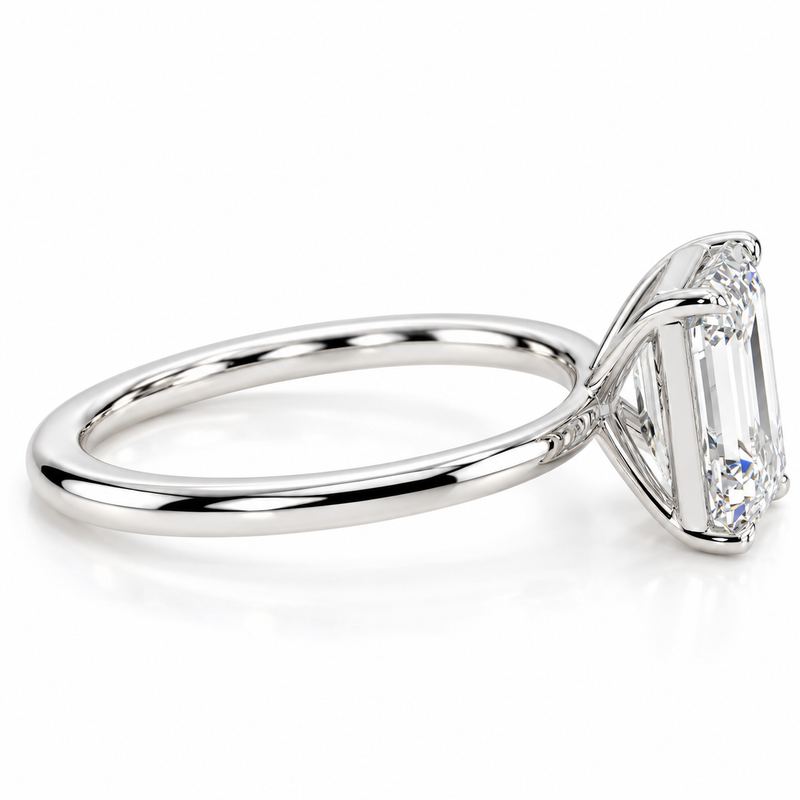 Solitaire Emerald Lab-Grown Diamond Engagement Ring 70114