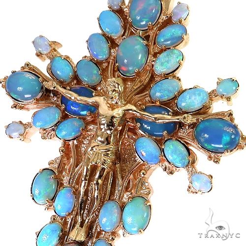 Sovereign's Halo Opal Cross pendant 69449 - Image 3