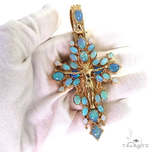 Sovereign's Halo Opal Cross pendant 69449 | TraxNYC