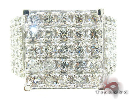 14K White Gold Sparkling Iced Diamond Ring 25769 - Image 2
