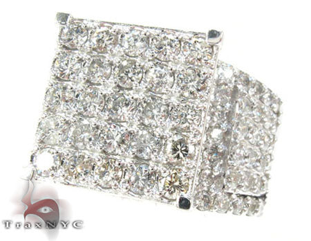 14K White Gold Sparkling Iced Diamond Ring 25769 - Image 4