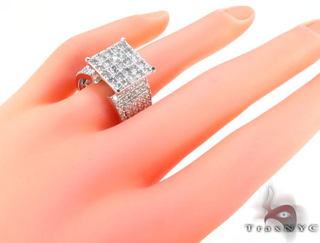 14K White Gold Sparkling Iced Diamond Ring 25769 - Image 9
